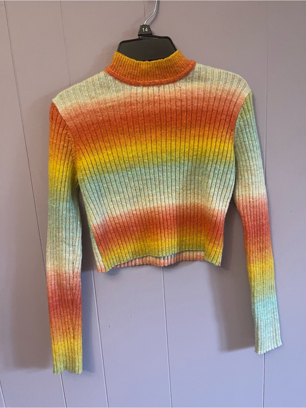 Bodycon Bareshka Multicolor Ribbed Mock Neck Sweater